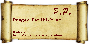 Prager Periklész névjegykártya